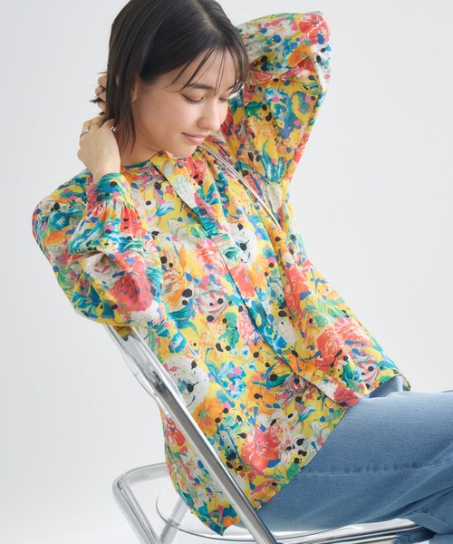 KATHARINE ROSS（キャサリンロス）の「【MADE IN JAPAN/洗濯機洗い可】PUNKPOSYプリントブラウスMade With Liberty Fabrics（シャツ/ブラウス・レディース・ブルー/ピンク/イエロー・FREE）」の8枚目の写真