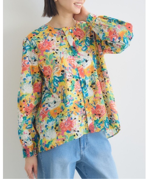 KATHARINE ROSS（キャサリンロス）の「【MADE IN JAPAN/洗濯機洗い可】PUNKPOSYプリントブラウスMade With Liberty Fabrics（シャツ/ブラウス・レディース・ブルー/ピンク/イエロー・FREE）」の6枚目の写真