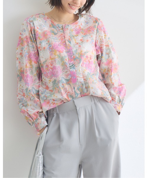 KATHARINE ROSS（キャサリンロス）の「【MADE IN JAPAN/洗濯機洗い可】PUNKPOSYプリントブラウスMade With Liberty Fabrics（シャツ/ブラウス・レディース・ブルー/ピンク/イエロー・FREE）」の9枚目の写真
