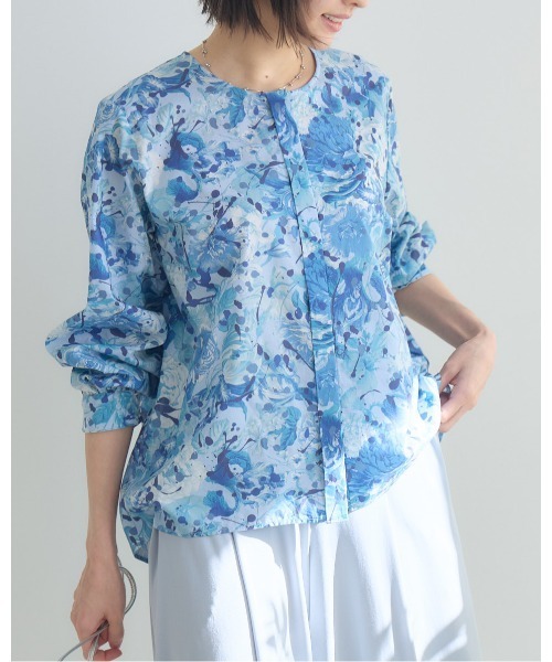 KATHARINE ROSS（キャサリンロス）の「【MADE IN JAPAN/洗濯機洗い可】PUNKPOSYプリントブラウスMade With Liberty Fabrics（シャツ/ブラウス・レディース・ブルー/ピンク/イエロー・FREE）」の4枚目の写真
