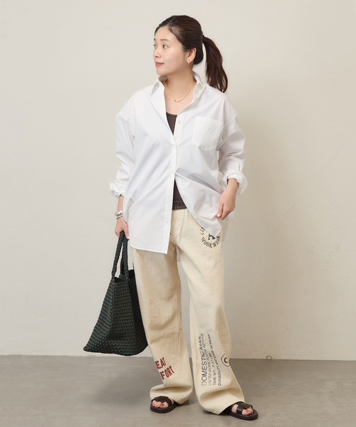 JOURNAL STANDARD(ジャーナルスタンダード)の「ハイカウントコットンベーシックシャツ(シャツ/ブラウス・レディース・ホワイト/グリーン/コバルトブルー・FREE)」の4枚目の写真