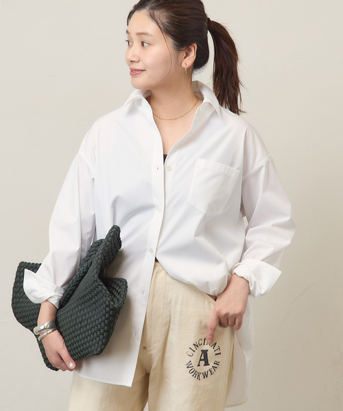 JOURNAL STANDARD(ジャーナルスタンダード)の「ハイカウントコットンベーシックシャツ(シャツ/ブラウス・レディース・ホワイト/グリーン/コバルトブルー・FREE)」の8枚目の写真