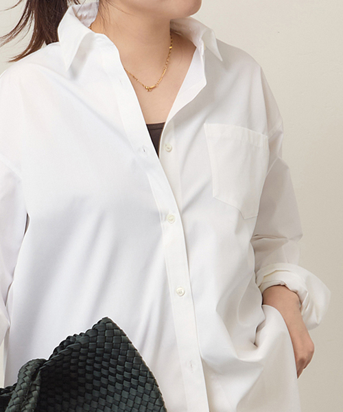 JOURNAL STANDARD(ジャーナルスタンダード)の「ハイカウントコットンベーシックシャツ(シャツ/ブラウス・レディース・ホワイト/グリーン/コバルトブルー・FREE)」の12枚目の写真