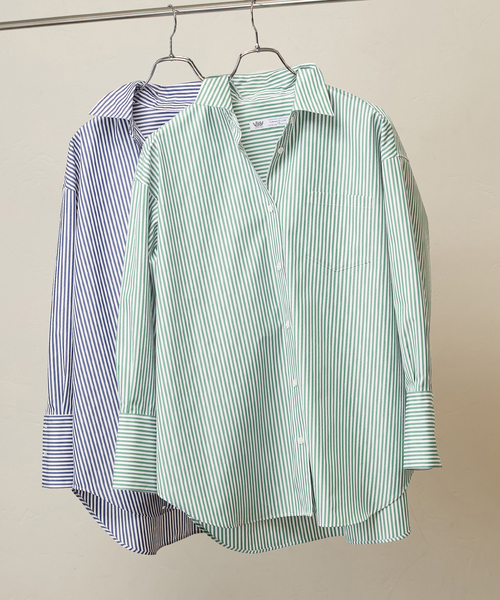 JOURNAL STANDARD(ジャーナルスタンダード)の「ハイカウントコットンベーシックシャツ(シャツ/ブラウス・レディース・ホワイト/グリーン/コバルトブルー・FREE)」の13枚目の写真