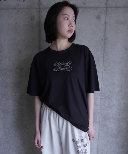 G.V.G.V.(ジーヴィージーヴィー)の「EMBROIDERY OVER TEE(Tシャツ/カットソー・レディース・グレー系その他/ブラック・ONE SIZE)」の2枚目の写真