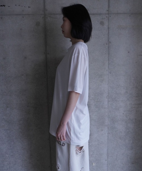 G.V.G.V.(ジーヴィージーヴィー)の「EMBROIDERY OVER TEE(Tシャツ/カットソー・レディース・グレー系その他/ブラック・ONE SIZE)」の4枚目の写真