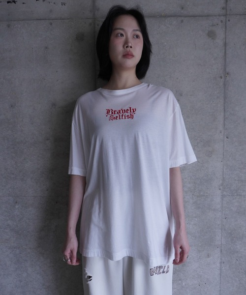 G.V.G.V.(ジーヴィージーヴィー)の「EMBROIDERY OVER TEE(Tシャツ/カットソー・レディース・グレー系その他/ブラック・ONE SIZE)」の3枚目の写真