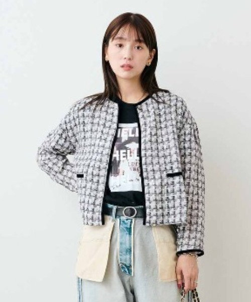 mensha！ まるでツイード！？軽くてきれいなガーゼジャケット