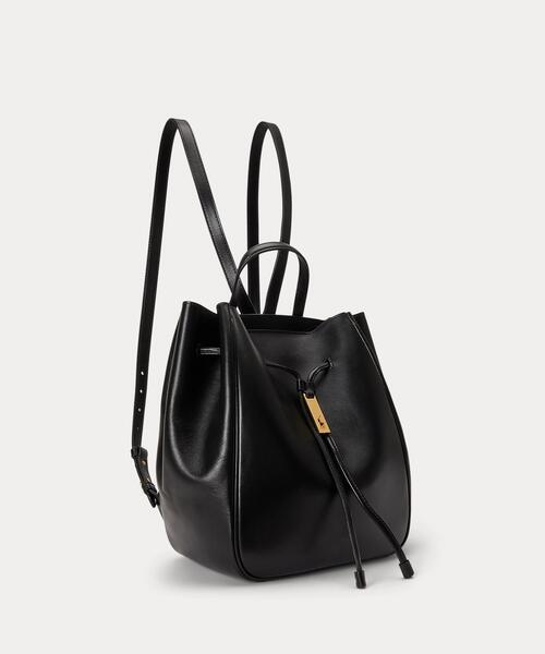 POLO RALPH LAUREN（ポロ ラルフ ローレン）の「Polo ID レザー ドローストリング バックパック（バックパック/リュック・レディース・ブラック系1・ONE）」の9枚目の写真