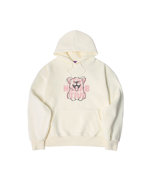 NUHABIT（ニューハビット）の「N/H STAY オーバーサイズ 裏起毛 フードパーカー (GOH4-5NH1345)（パーカー・メンズ・グレー/ブラック/アイボリー/ホワイト/ライトグレー/ネイビー・MEDIUM/LARGE/X-LARGE）」の3枚目の写真