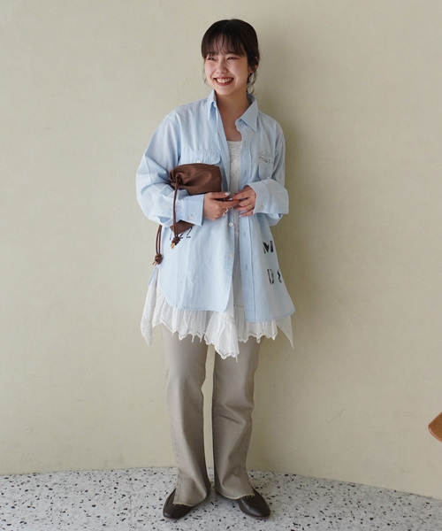 PAYDAY（ペイデイ）の「PAYDAY/ペイデイ SLOBE別注 プリントシャツ（シャツ/ブラウス・レディース・ベージュ系その他/サックスブルー・FREE）」の5枚目の写真