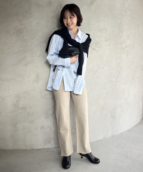 PAYDAY（ペイデイ）の「PAYDAY/ペイデイ SLOBE別注 プリントシャツ（シャツ/ブラウス・レディース・ベージュ系その他/サックスブルー・FREE）」の9枚目の写真