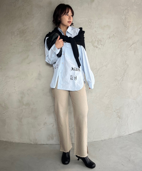 PAYDAY（ペイデイ）の「PAYDAY/ペイデイ SLOBE別注 プリントシャツ（シャツ/ブラウス・レディース・ベージュ系その他/サックスブルー・FREE）」の10枚目の写真