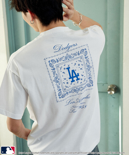 PUBLUX（パブリュクス）の「PUBLUX/パブリュクス ＜機能性素材＞別注MLB バンダナ バックプリント Tシャツ　限定展開（Tシャツ/カットソー・メンズ・ブラック/ネイビー/グレー/ブラウン/ライトグレー/ホワイト・L/M/S）」の2枚目の写真