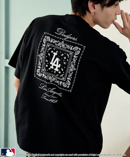 PUBLUX（パブリュクス）の「PUBLUX/パブリュクス ＜機能性素材＞別注MLB バンダナ バックプリント Tシャツ　限定展開（Tシャツ/カットソー・メンズ・ブラック/ネイビー/グレー/ブラウン/ライトグレー/ホワイト・L/M/S）」の18枚目の写真