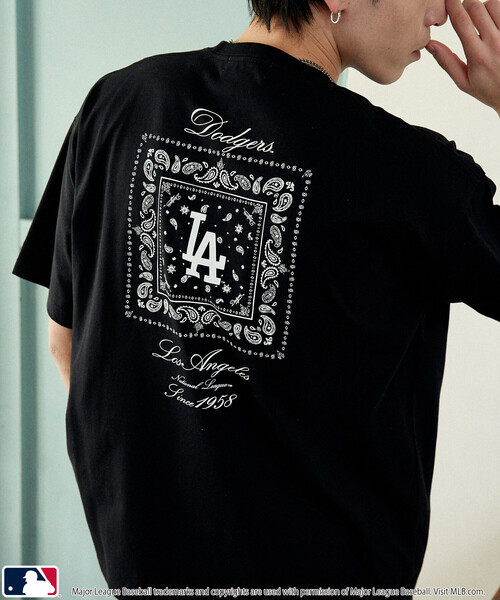PUBLUX（パブリュクス）の「PUBLUX/パブリュクス ＜機能性素材＞別注MLB バンダナ バックプリント Tシャツ　限定展開（Tシャツ/カットソー・メンズ・ブラック/ネイビー/グレー/ブラウン/ライトグレー/ホワイト・L/M/S）」の15枚目の写真