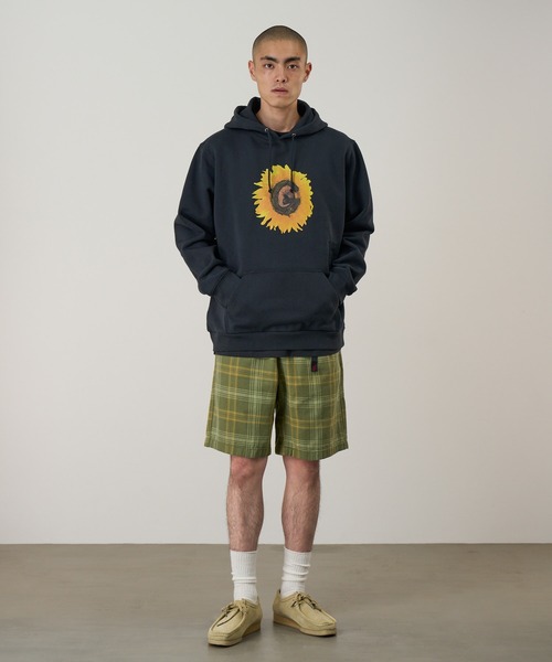 Gramicci（グラミチ）の「G-FLOWER HOODED SWEATSHIRT｜Gフラワーフーデッドスウェットシャツ（パーカー・メンズ・レッド/ヘザーグレー/ブラック・S/M/L/XL/XXL）」の8枚目の写真