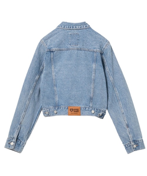A BATHING APE(アベイシングエイプ)の「PU BADGE WASHED DENIM JACKET(デニムジャケット・レディース・インディゴブルー・SMALL/X-SMALL)」の2枚目の写真