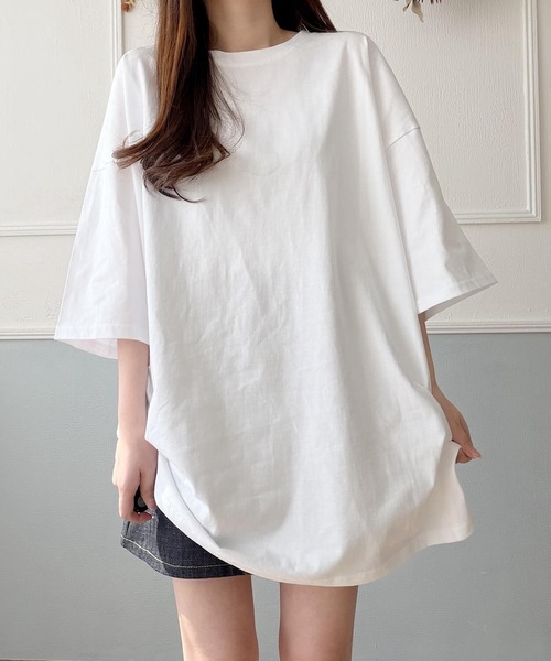Nana(ナナ)の「ルーズシルエットTシャツワンピース(Tシャツ/カットソー・レディース・ブラック/ホワイト・FREE)」の3枚目の写真