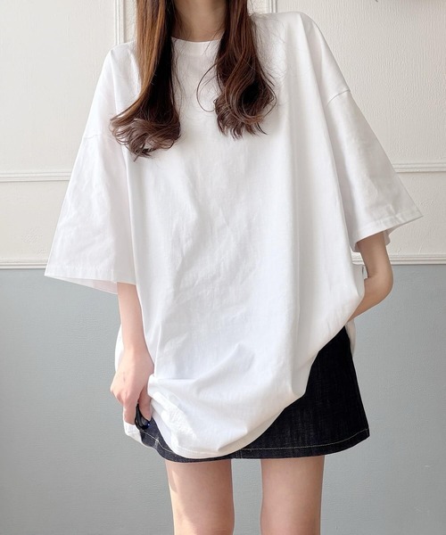 Nana(ナナ)の「ルーズシルエットTシャツワンピース(Tシャツ/カットソー・レディース・ブラック/ホワイト・FREE)」の4枚目の写真
