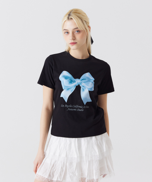 AWESOME STUDIO(オーサムスタジオ)の「リボンデジタルプリント半袖Tシャツホワイト(Tシャツ/カットソー・レディース・その他・FREE)」の5枚目の写真
