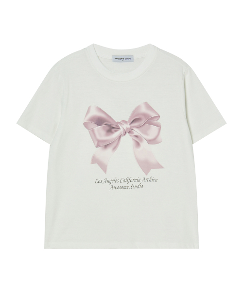 AWESOME STUDIO(オーサムスタジオ)の「リボンデジタルプリント半袖Tシャツホワイト(Tシャツ/カットソー・レディース・その他・FREE)」の7枚目の写真