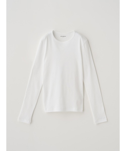 JOHN SMEDLEY(ジョンスメドレー)の「スビンコットン 長袖スリムTシャツ(Tシャツ/カットソー・レディース・ホワイト・1/2)」の1枚目の写真