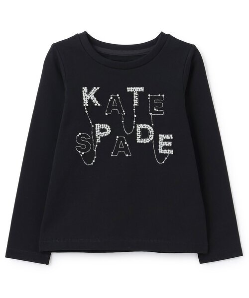 kate spade new york kids（ケイトスペードニューヨーク）の「ビジューロゴ長袖Tシャツ（Tシャツ/カットソー・キッズ・ライラック/ブラック・140cm/130cm/120cm/160cm/150cm）」の2枚目の写真