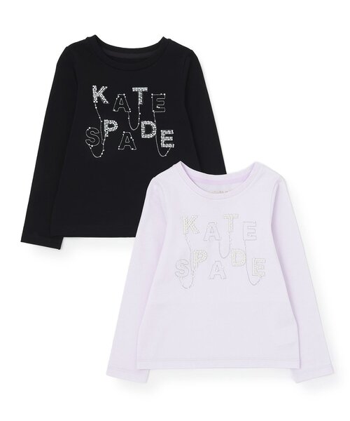 kate spade new york kids（ケイトスペードニューヨーク）の「ビジューロゴ長袖Tシャツ（Tシャツ/カットソー・キッズ・ライラック/ブラック・140cm/130cm/120cm/160cm/150cm）」の4枚目の写真