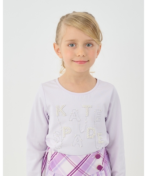 kate spade new york kids（ケイトスペードニューヨーク）の「ビジューロゴ長袖Tシャツ（Tシャツ/カットソー・キッズ・ライラック/ブラック・140cm/130cm/120cm/160cm/150cm）」の4枚目の写真