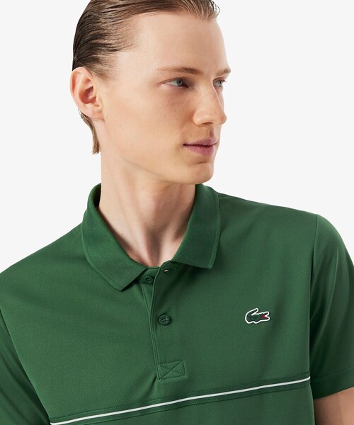 LACOSTE(ラコステ)の「UVカット バックヨークプリント ウルトラドライ鹿の子地ポロシャツ(ポロシャツ・メンズ・ブラック/ライトブルー/グリーン・3/4/5)」の11枚目の写真