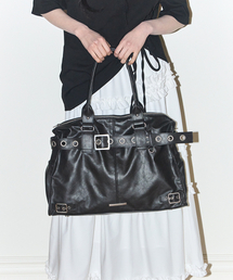 ILLIGO（イリゴ）の「ベルト付きスクエアトートバッグブラック（トートバッグ）」