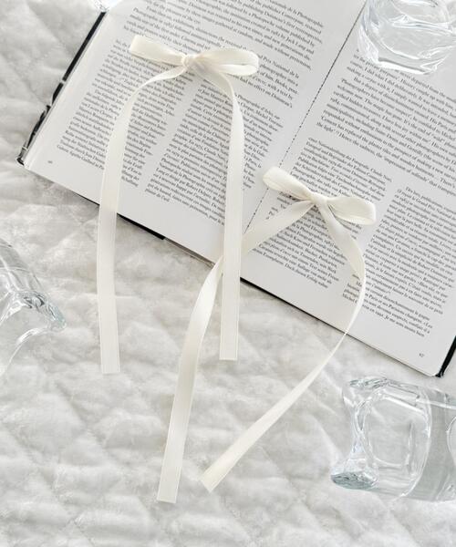 WEGO(ウィゴー)の「WEGO/【2点セット】ロングナローリボンクリップ(バレッタ/ヘアクリップ・レディース・レッド/オフホワイト/サックスブルー/ライトピンク/ブラック・FREE)」の2枚目の写真