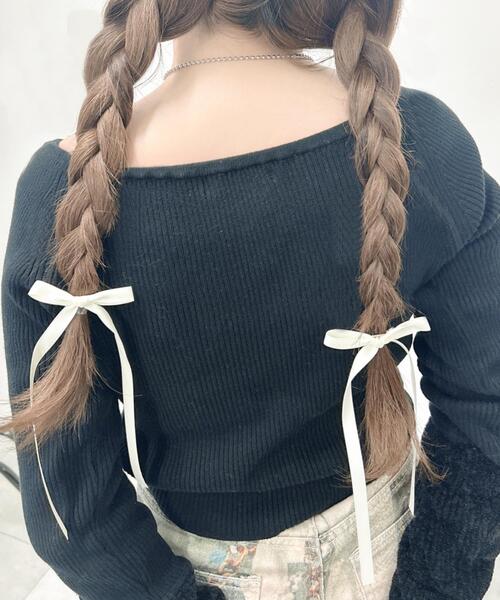 WEGO(ウィゴー)の「WEGO/【2点セット】ロングナローリボンクリップ(バレッタ/ヘアクリップ・レディース・レッド/オフホワイト/サックスブルー/ライトピンク/ブラック・FREE)」の6枚目の写真