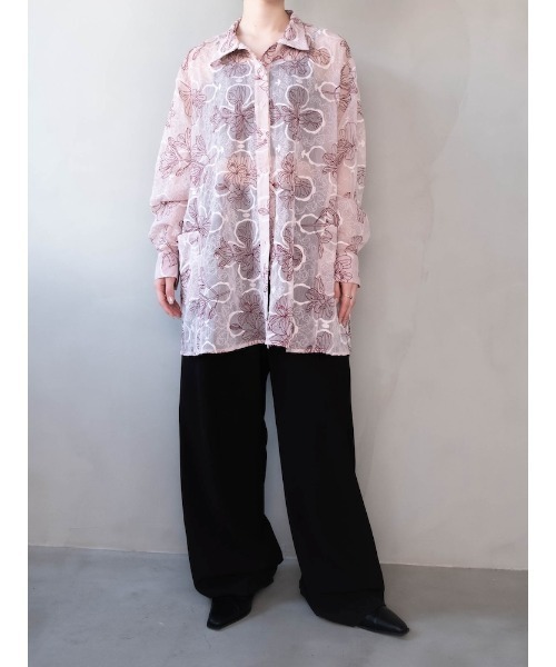 sahara(サハラ)の「Flower Embroidery Over Shirt/フラワーエンブロイダリーオーバーシャツ(シャツ/ブラウス・レディース・ブラック/アイボリー/ピンク・FREE)」の12枚目の写真