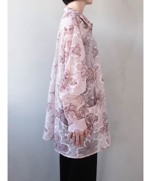 sahara(サハラ)の「Flower Embroidery Over Shirt/フラワーエンブロイダリーオーバーシャツ(シャツ/ブラウス・レディース・ブラック/アイボリー/ピンク・FREE)」の10枚目の写真