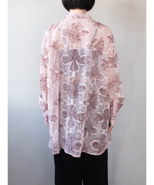 sahara(サハラ)の「Flower Embroidery Over Shirt/フラワーエンブロイダリーオーバーシャツ(シャツ/ブラウス・レディース・ブラック/アイボリー/ピンク・FREE)」の11枚目の写真