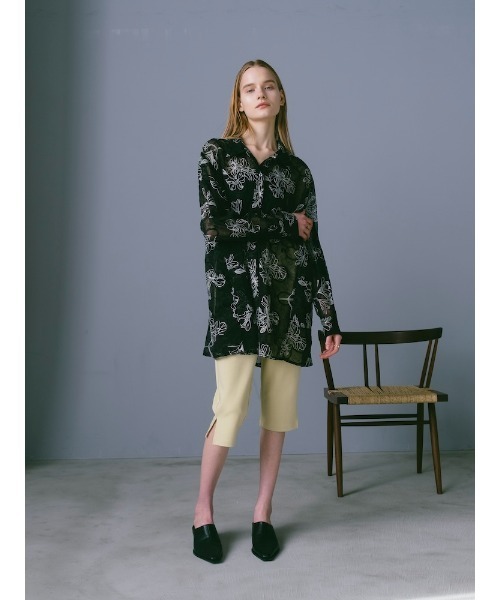 sahara(サハラ)の「Flower Embroidery Over Shirt/フラワーエンブロイダリーオーバーシャツ(シャツ/ブラウス・レディース・ブラック/アイボリー/ピンク・FREE)」の13枚目の写真