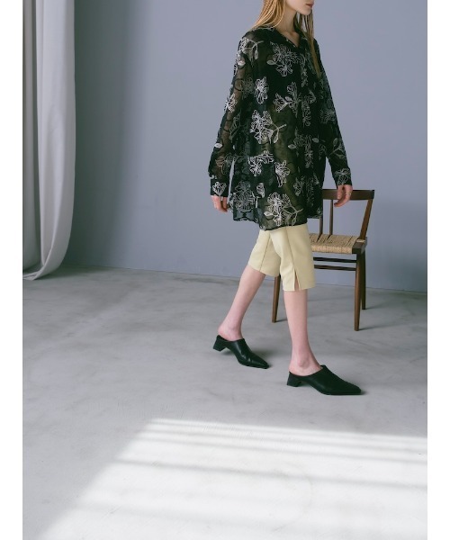 sahara(サハラ)の「Flower Embroidery Over Shirt/フラワーエンブロイダリーオーバーシャツ(シャツ/ブラウス・レディース・ブラック/アイボリー/ピンク・FREE)」の16枚目の写真