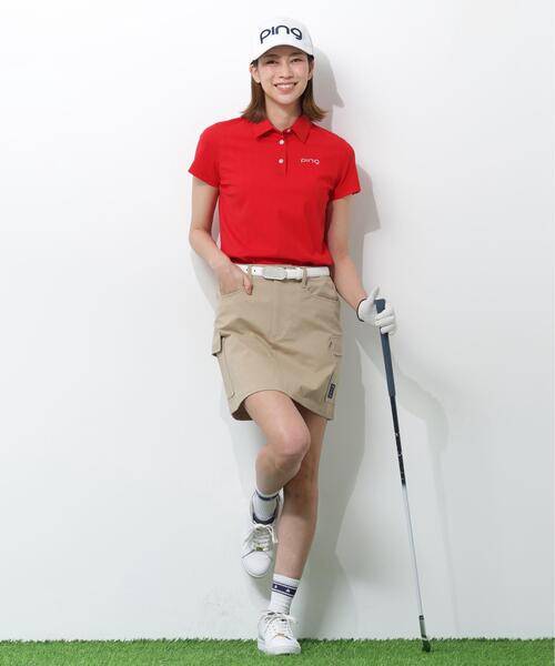 PING（ピン）の「【PING APPAREL】ＥＰＩＸ変形ストレッチサッカー半袖ポロシャツ（ポロシャツ・レディース・ネイビー/ホワイト/レッド・L/M/S/LL）」の17枚目の写真