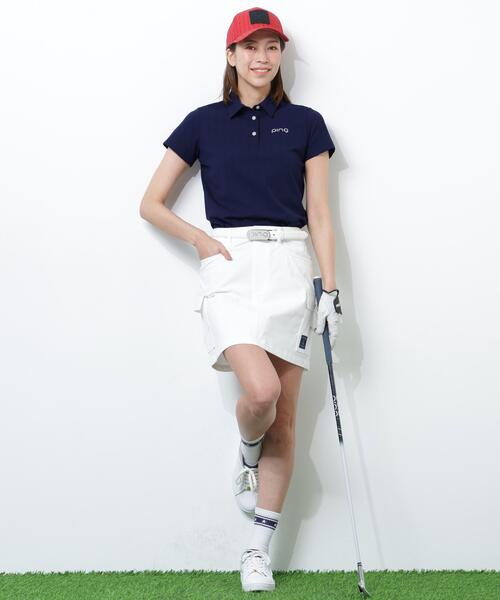 PING（ピン）の「【PING APPAREL】ＥＰＩＸ変形ストレッチサッカー半袖ポロシャツ（ポロシャツ・レディース・ネイビー/ホワイト/レッド・L/M/S/LL）」の6枚目の写真
