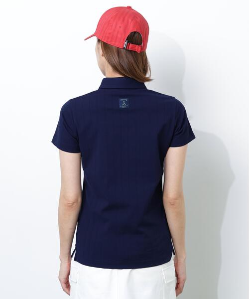 PING（ピン）の「【PING APPAREL】ＥＰＩＸ変形ストレッチサッカー半袖ポロシャツ（ポロシャツ・レディース・ネイビー/ホワイト/レッド・L/M/S/LL）」の8枚目の写真