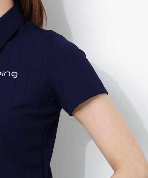 PING（ピン）の「【PING APPAREL】ＥＰＩＸ変形ストレッチサッカー半袖ポロシャツ（ポロシャツ・レディース・ネイビー/ホワイト/レッド・L/M/S/LL）」の10枚目の写真