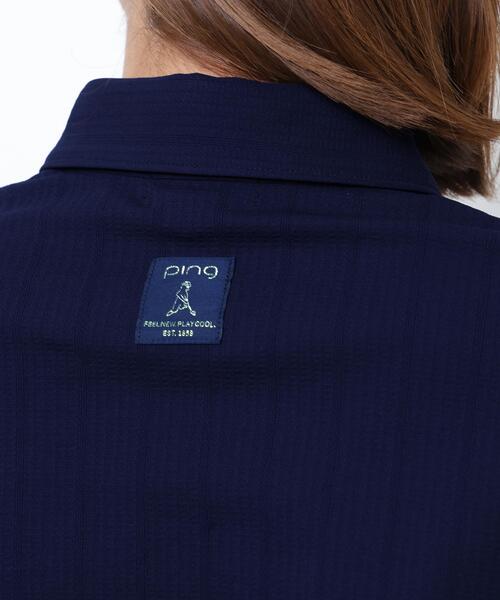 PING（ピン）の「【PING APPAREL】ＥＰＩＸ変形ストレッチサッカー半袖ポロシャツ（ポロシャツ・レディース・ネイビー/ホワイト/レッド・L/M/S/LL）」の12枚目の写真