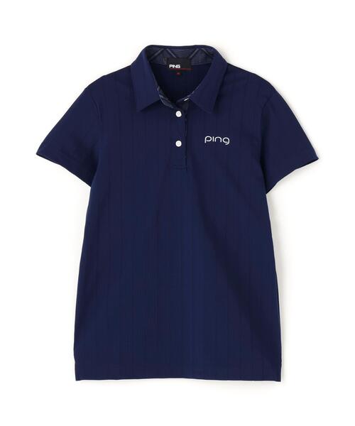 PING（ピン）の「【PING APPAREL】ＥＰＩＸ変形ストレッチサッカー半袖ポロシャツ（ポロシャツ・レディース・ネイビー/ホワイト/レッド・L/M/S/LL）」の13枚目の写真