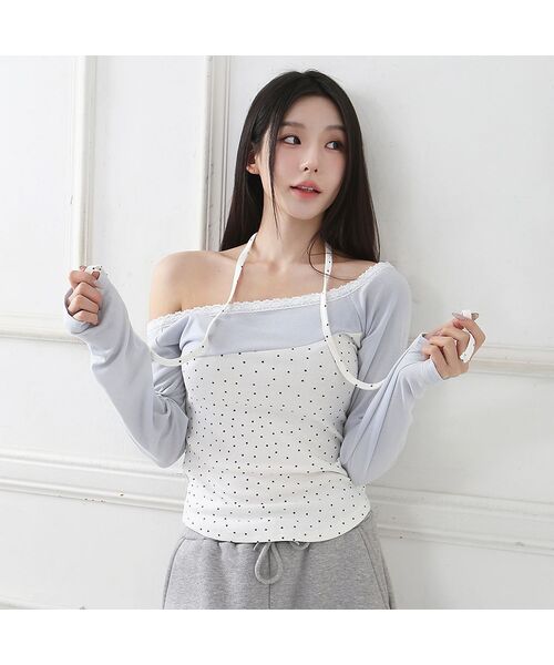 CATTLINE(カトリン)の「レースミニ星Tシャツホワイト(Tシャツ/カットソー・レディース・ホワイト・FREE)」の1枚目の写真