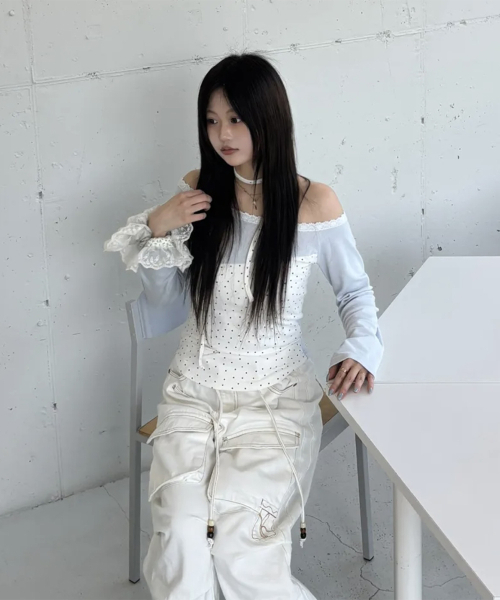 CATTLINE(カトリン)の「レースミニ星Tシャツホワイト(Tシャツ/カットソー・レディース・ホワイト・FREE)」の15枚目の写真