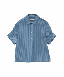 【l’heritage martinique/レリタージュ マルティニーク】コージーストライプショートスリーブシャツ(セットアップ可)