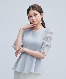 SAISON DE PAPILLON（セゾンドパピヨン）の「【2026新作登場&大人気】レディース ブラウス きれいめ オーガンジー ペプラム 体型カバー 通勤 オフィスカジュアル かわいい（シャツ/ブラウス）」