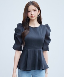 SAISON DE PAPILLON（セゾンドパピヨン）の「【2026新作登場&大人気】レディース ブラウス きれいめ オーガンジー ペプラム 体型カバー 通勤 オフィスカジュアル かわいい（シャツ/ブラウス）」